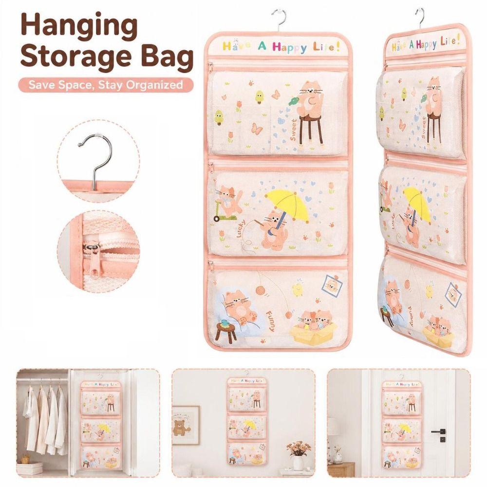 Multi-Layer Hanging Storage Bag Mesh Pockets Underwear Organizer Household Organization