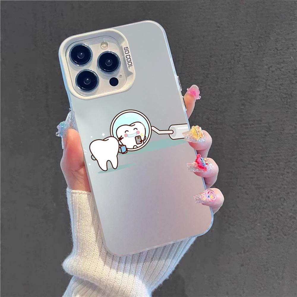 Dentist Tooth Phone Case For IPhone 16 15 14 13 12 11 Pro Max X XR XSMAX 8 7 Plus Matte Shockproof Back Cover