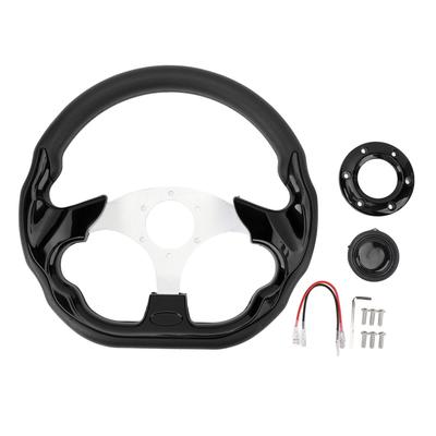 13-inch 330mm Diameter PU Racing Steering Wheel with Impact Resistance and Enhanced Grip, Black