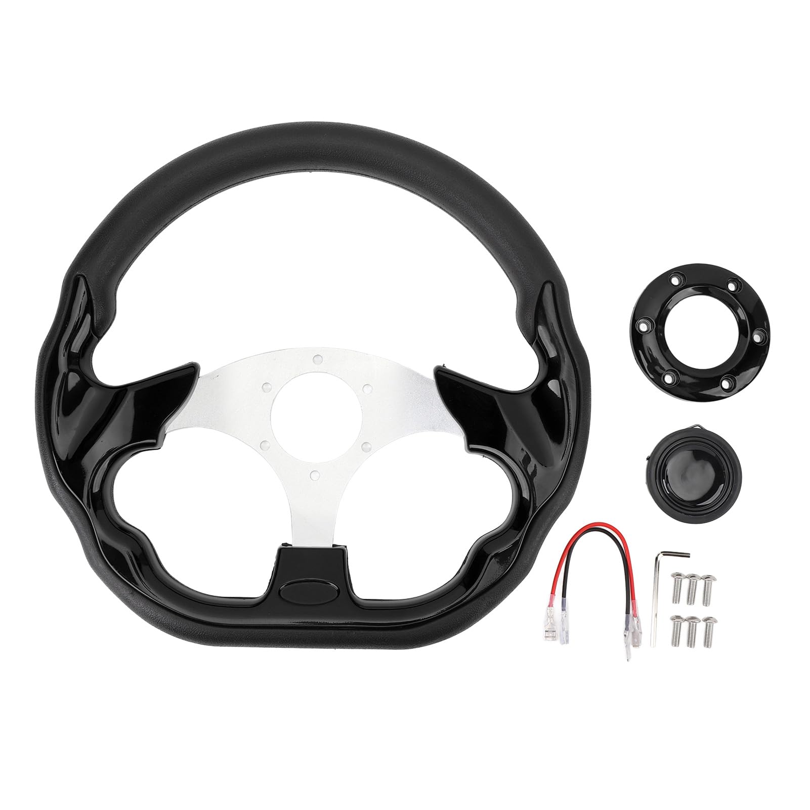 

13-inch 330mm Diameter PU Racing Steering Wheel with Impact Resistance and Enhanced Grip, Black