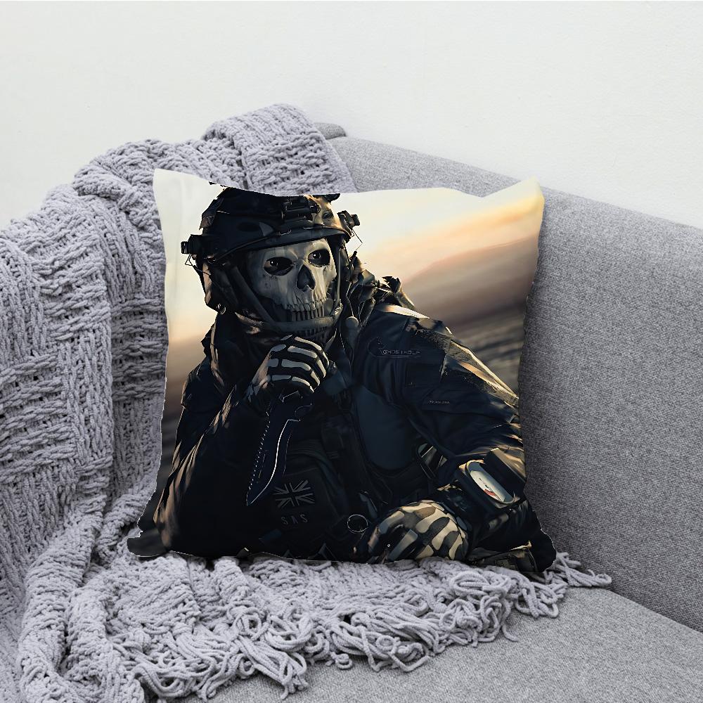 COD Call Of D-Duty Ghost Pillow Case Soft Cushion Cases for Farmhouse Sofa Decor Home Decorations and Protector Pillow Case