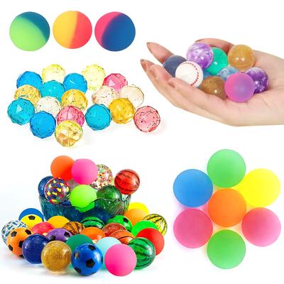 10 Stück/Los 25 mm Größe Bunte Hüpfbälle Attraktiver Spaß Einfarbige Zweifarbige Diamant-Stil Gummibälle Jagdspiel-Requisite Zyf