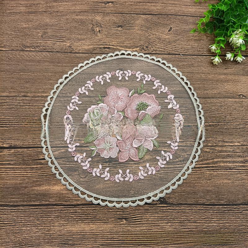 

Круглая сетчатая салфетка и подушка для дивана с вышитым цветочным узором в скандинавском стиле 20 cm