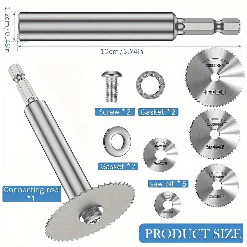 Suitable for 1/4-inch Hex Shank Rotary Saw High-Speed Steel Cutting Wheel - with Thin Disc Blades with 5 Replaceable Cutting Heads