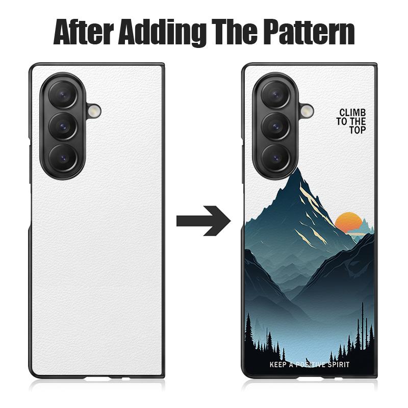 Mountain Landscape Case For Samsung Galaxy Z Fold 8 Ultra 7 6 5 Fold8 Fold7 Fold6 Luxury Leather Skin Hard Folding Phone Cover