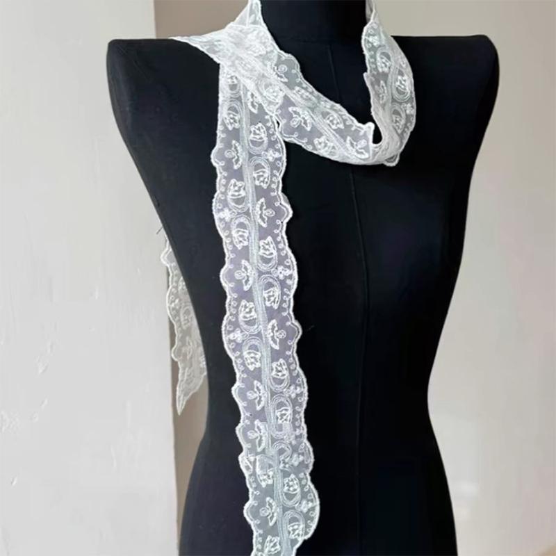 Fashion Y2K Long Lace Waistband Bow Floral Lace Waist Belt Tie Up Thin Dress Jeans Belt Summer