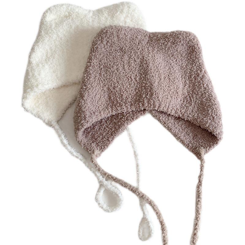 Solid Color Plush Baby Ear Protection Hat for Boys and Girls - Warm Autumn/Winter Style