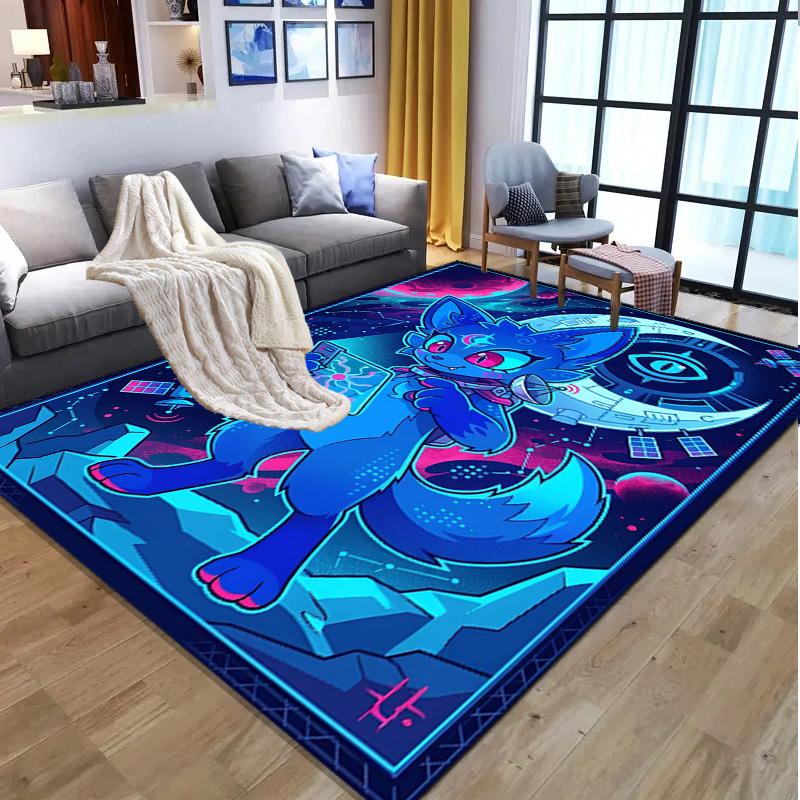 Cosmic Bot Crew Pattern Rug, Indoor/Outdoor Mat, for Picnic, Gameroom, Bedroom, Office, Living Room, Home Decor Carpet, Birthday Gift