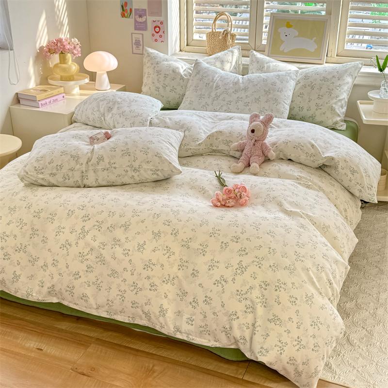 A 3-piece fresh and fashionable printed quilt cover set (1 quilt cover +2 pillowcases without cores), for home and dormitory use