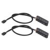 2pcs PWM Fan Hub Splitter 4 Pin Black 1 to 5 Way Self Adhesive Fan Extension Splitter for 3 Pin 4