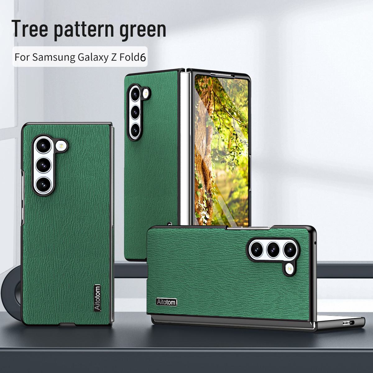 

Защитный чехол с текстурой кожи для Samsung ZFold6/ZFold5/4/3 и ZFlip5 Z Fold3