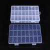 Clear Jewelry Box 24 Grids Plastic Bead Storage Container Earrings Organizer