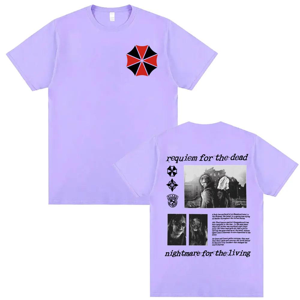 Limited Resident Evil 9 Requiem Violence Aesthetic Tshirt Unisex Women Harajuku Cool Gothic T Shirts 100 Cotton Oversized T Shirt