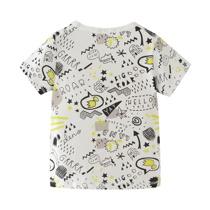 Summer European and American Style Children's T-shirt Round Neck Printed Short-sleeved Boy's Bottoming Shirt