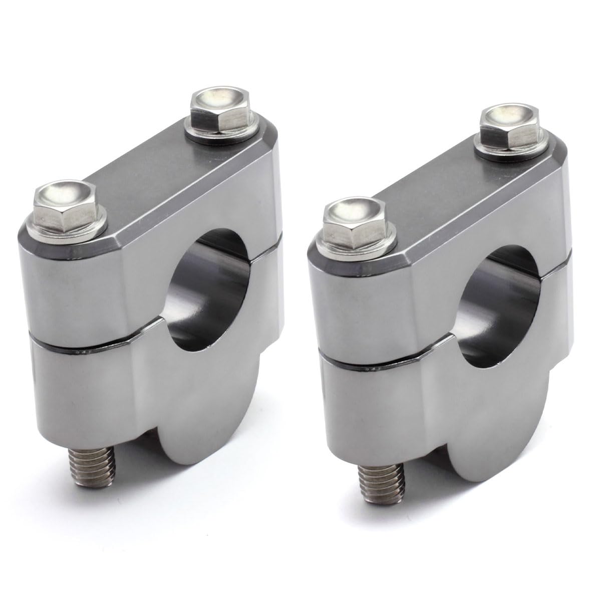 

ZETA RACING Handlebar Rise Kit, 19mm Up, Titanium Color, for Standard Diameter (22.2mm) Handlebars, Position Adjustment, Upright Riding Posture, Long