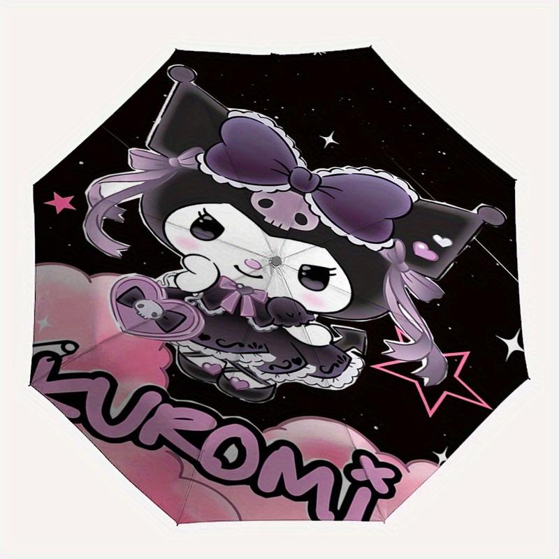 Kuromi,Gothic Lolita Automatic Umbrella-Foldable, Durable 8-Bone Design, Compact and Stylish, Great for Camping, Halloween, Christmas, Mothe