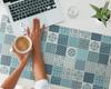 Anti-slip Protective Desk Mat with Mosaic Tile Pattern 100x50 cm