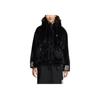 adidas Neo Winter Fur Stripe Zip Hoodie Fleece Jacket Women Outerwear Black HZ2432