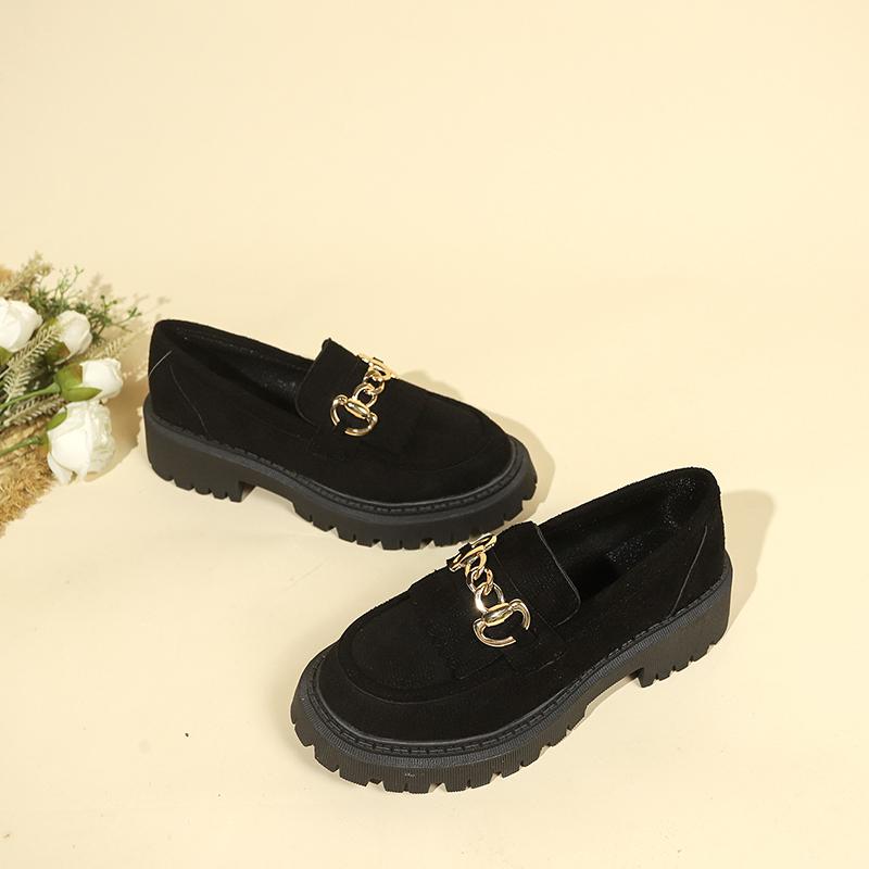 Fashion 2024 Autumn High Quality Women Shoes Light Comfort Flas Platform Shoes Metal Buckle Casual Mother Shoes Wedge Women Loafers