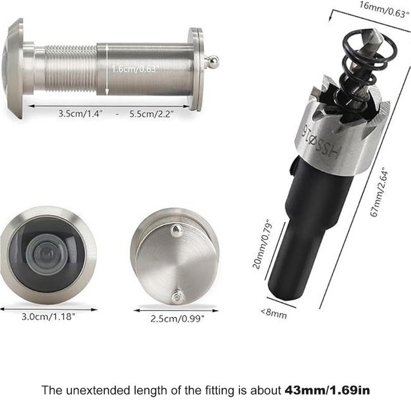 Multipurpose Matte Steel Door Viewer Private Screen Super Angled Lens Designs Portable for Indoor and Outdoor Use