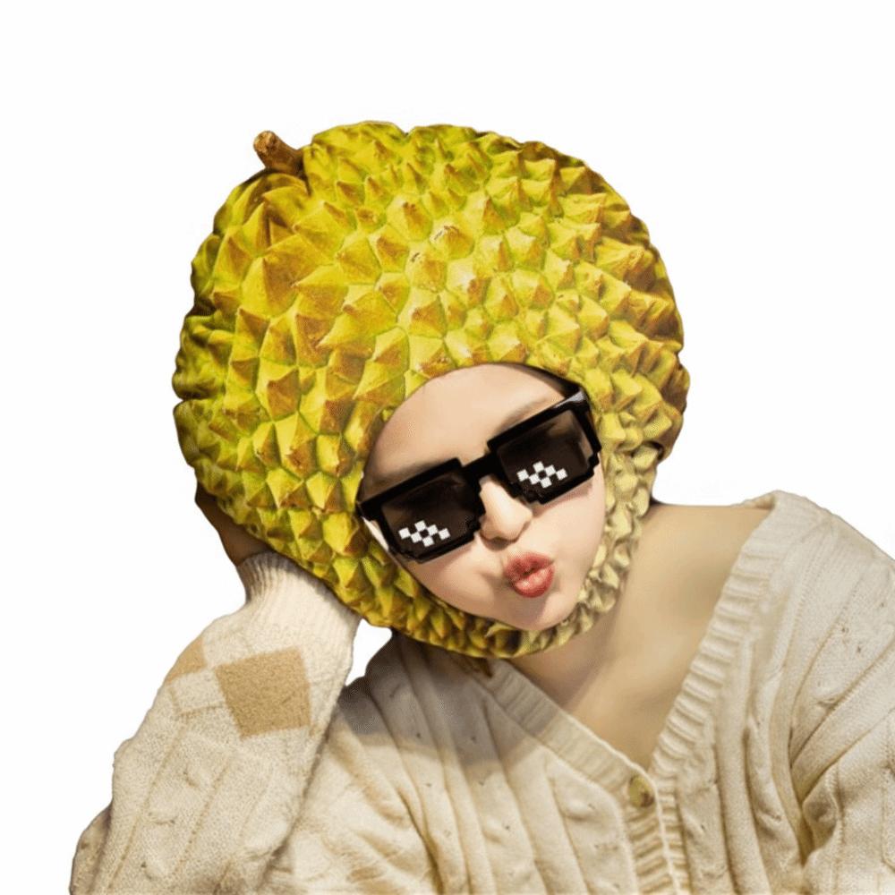 Soft Toast Head Cover Cartoon Design Durian Head Cover Cosplay Costume Party Photo Props