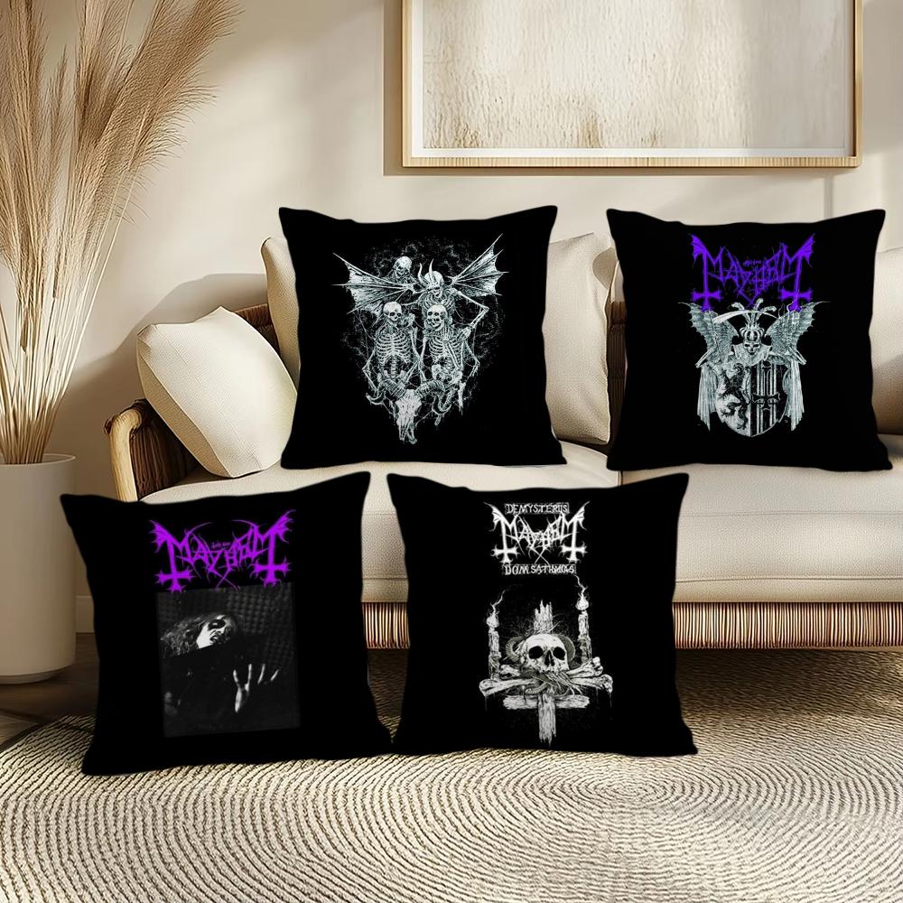 M-Mayhem Band Cushion Cover Soft Short Plush Pillow Cover Smooth Cozy Texture Aesthetic Cushion Case Home Decor