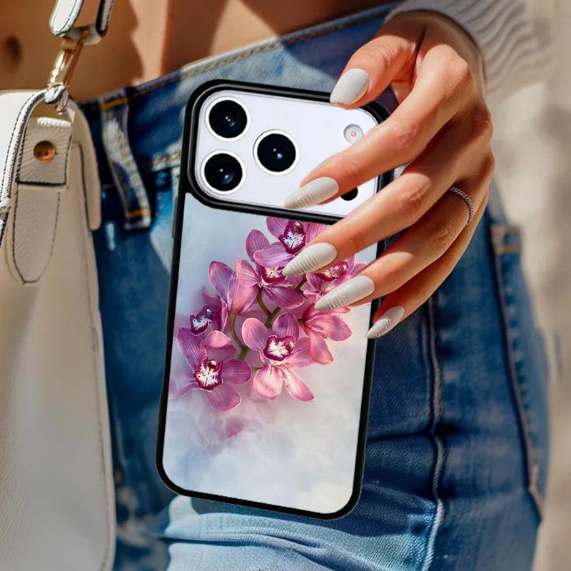 Orchid Flowers Colorful soft Phone Case For iPhone 17 Air 14 15 13 12 Max Cover For Apple 16e 11 Pro Max Plus Coque