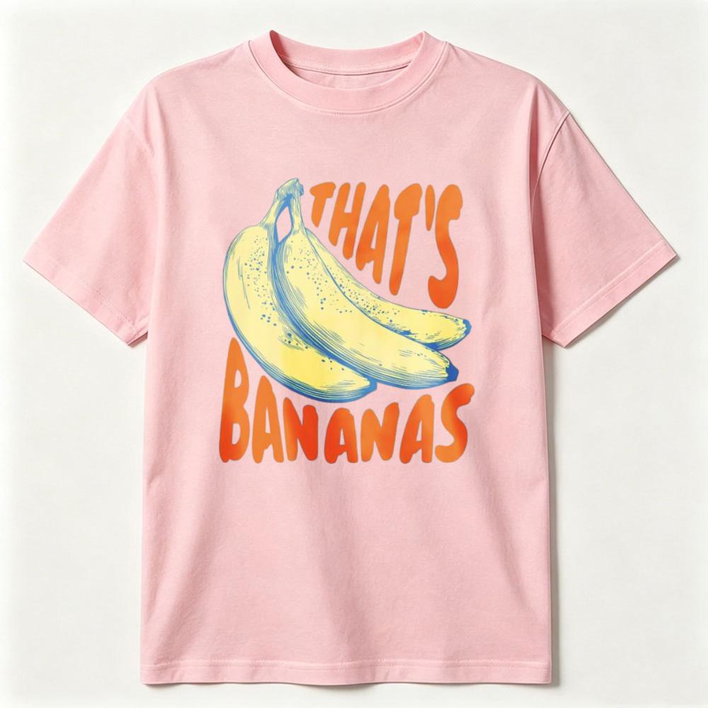 Unisex Tropical Tshirt Thats Bananas Single Pastel Banana Cotton Tee Cute Summer Fruit Graphic Short Sleeve Casual Tops