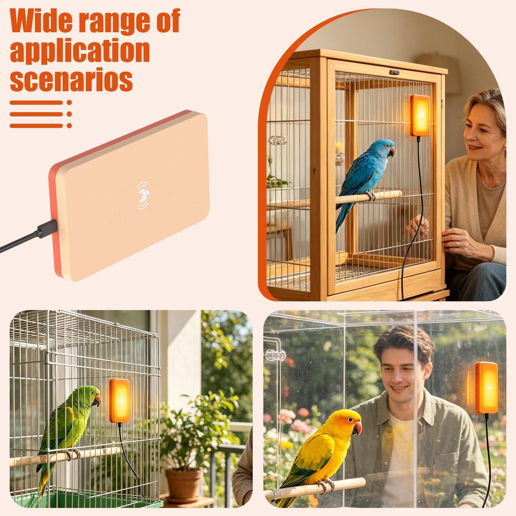 Bird Cage Heater Constant Temperature Quiet Heat Plate Chew-Proof Parrot Heater For Hamsters Reptiles Small Animals Chicken Coop