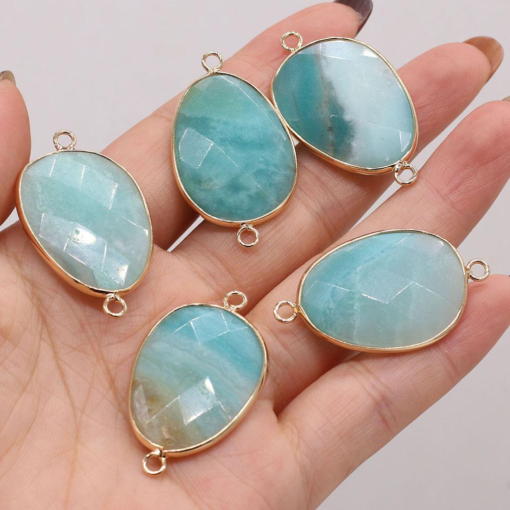 1 Peça, Conector de Cristal de Cura Reiki, Conectores de Pedra Natural Energética Pedras Preciosas para Fazer Joias DIY Acessórios de Colar Pulseira Artesanato