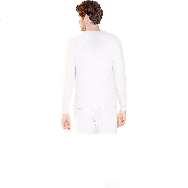Yiershuang Three-Layer Thickened 100% Cotton Men's Thermal Underwear Set, Pure Cotton Crew Neck Autumn Top and Bottom