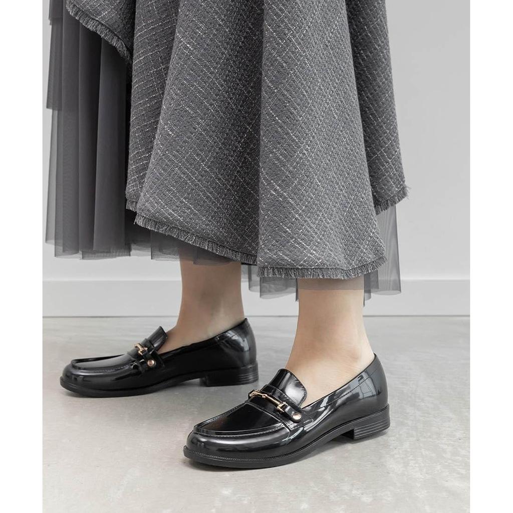 RANDA Women's Bit Loafer Rain Shoes KH36142 Black 22.5cm 2E