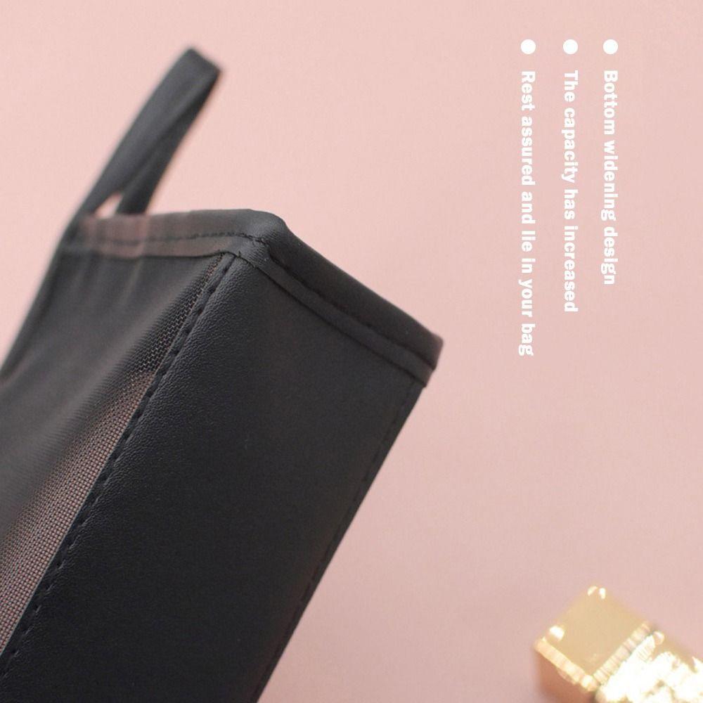 Mesh Transparent Makeup Bag Large Capacity Simple Style Lipstick Storage Bag Portable Toiletries Bag Makeup Organizers