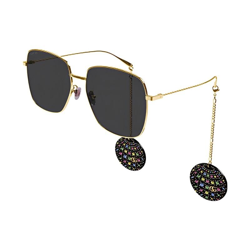 

GUCCI Statement Minimalist Pendant Metal Square Sunglasses Women s Gold 59 золотой