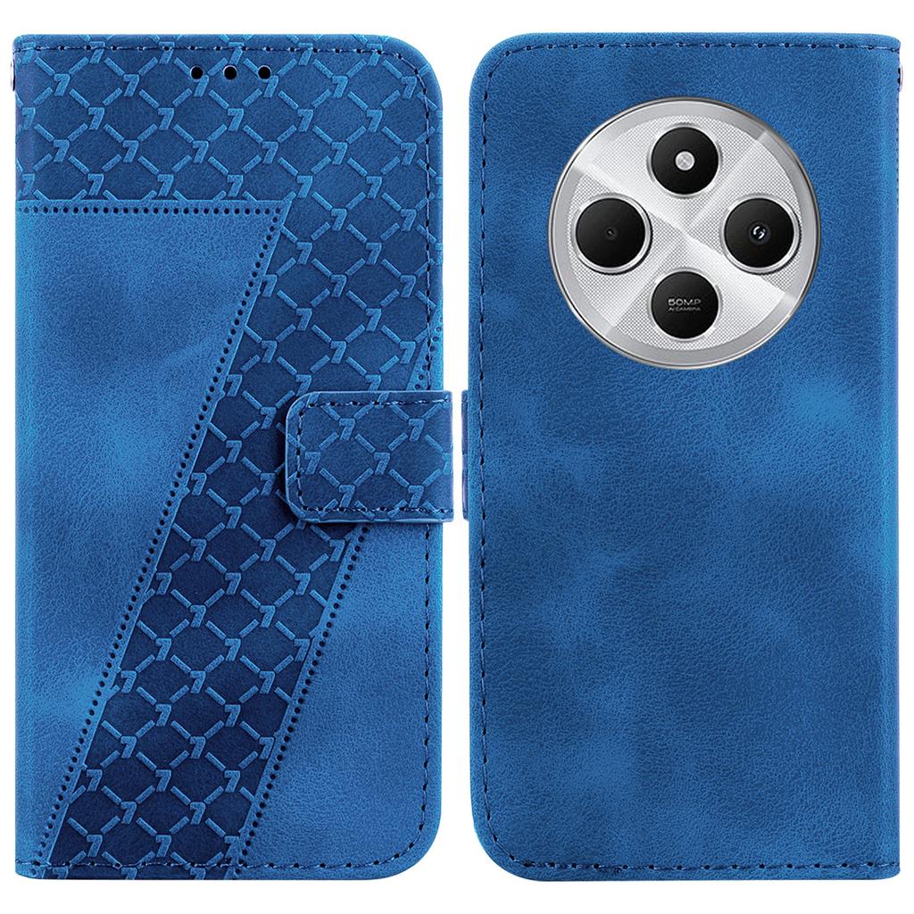 For Xiaomi Poco C75 4G/Redmi 14R 5G/14C 4G Stand Case 7-Shaped Pattern Imprint Leather Phone Cover