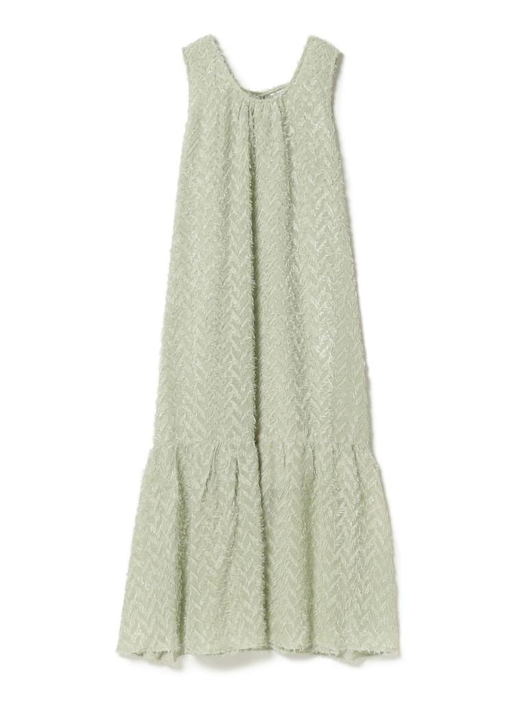 Beams Heart Women's G.GREEN FREE Back Ribbon Jacquard Dress