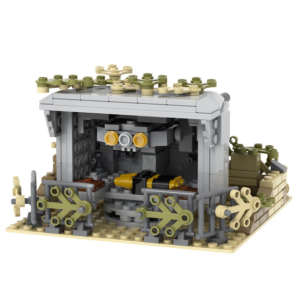 MOOXI Military Series 272Pcs MOC Bricks WW2 Battery Positions Wars Set Model Building Blocks Kids Toys For Children Gift MOC5087