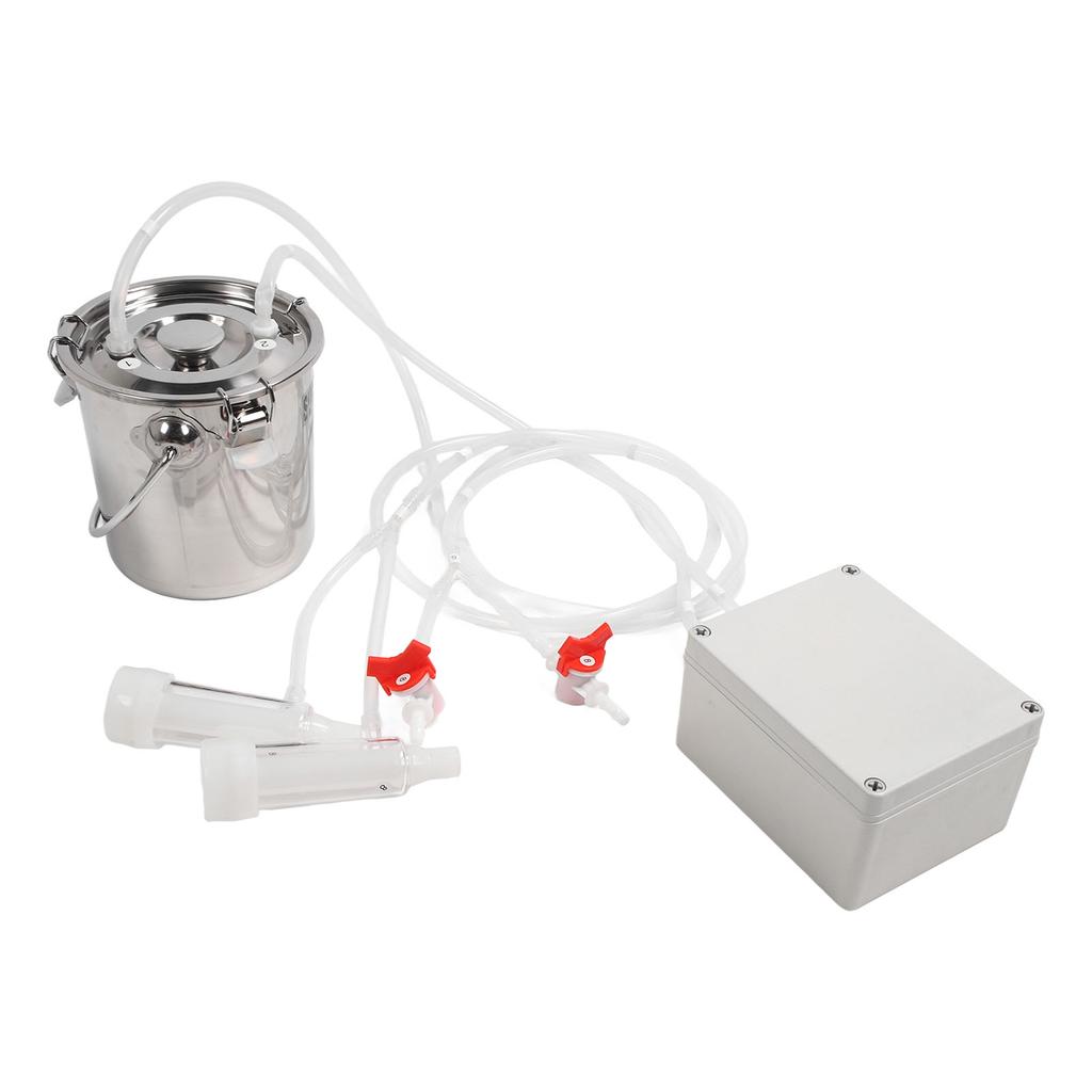 Máquina de Ordenha Elétrica 3L Mãos Livres Balde de Aço Inoxidável Tubo de Copo de Silicone Portátil Máquina de Ordenha por Impulso 100‑240V Plugue UE