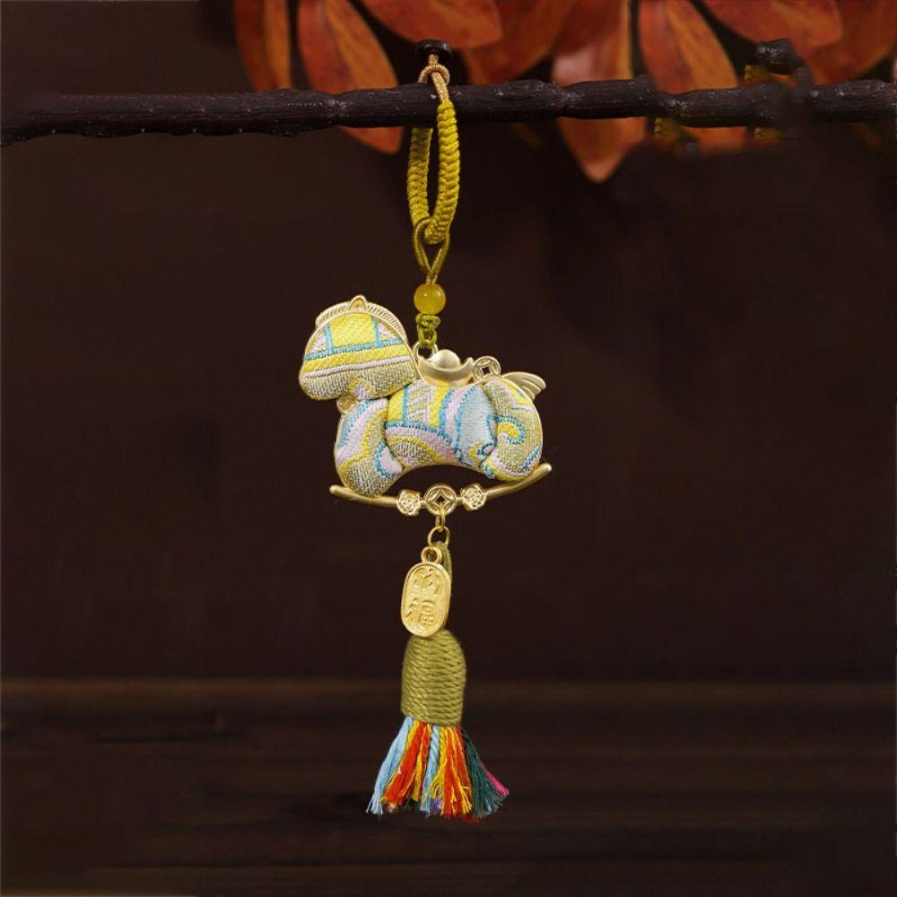 Tassel Horse Year Pendant Chinese Style Home Decor Zodiac Horse Keychain Handmade Good Luck Songjin Horse Hanging Ornaments