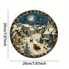 Tin Art Painting Metal Wall Decor 20x20cm Handmade Craft Home Decorative Plate