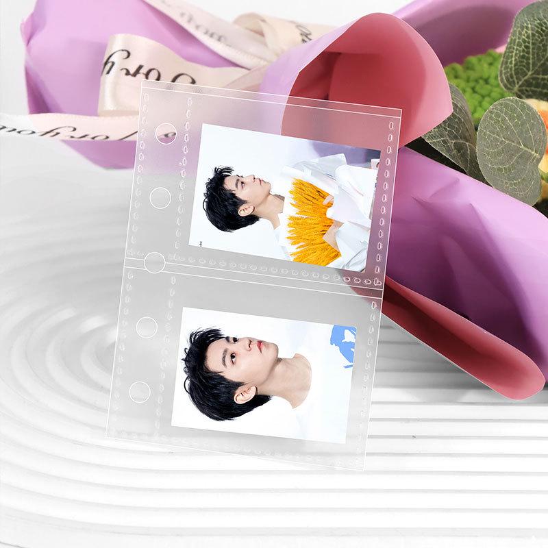 A8 Two-Pocket Card Album Pages: Frosted, Thick, Three-Layer 5-Hole Refills for Polaroid Photo Storage.