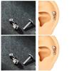 G23 Titanium Cartilage Stud with Zircon Chain and Lightning-Inlaid Titanium Lip Stud.