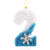 0-9 Numbers Snowflake Cake Candles Birthday Frozen Glitter Candle Princess Girls Birthday Party Cake Topper Decoration Christmas