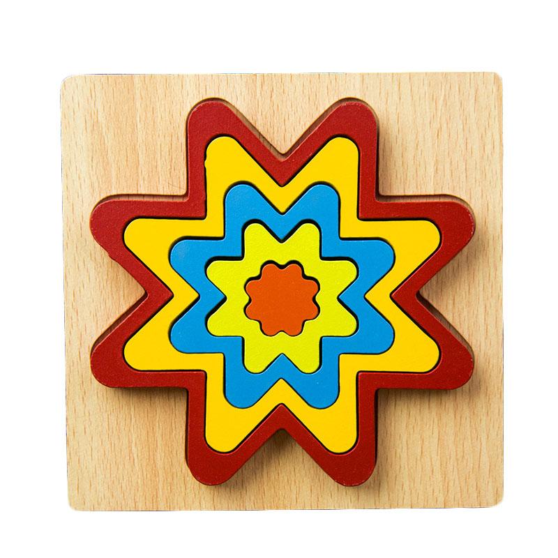 Wooden Geometric Shape Puzzle Kids Montessori Toys Shape Cognition Children Jigsaw Puzzle Board Learning Educational Toys Gifts