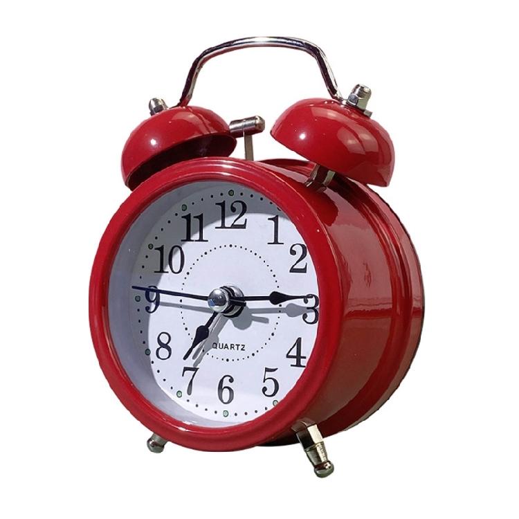 Retro Loud Alarm Clock Double Bell Night Light Children Room Bedroom Decoration