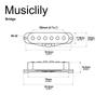 Musiclily Pro Staggered Alnico 5 Snímač pre kobylku pre Strat Elektrickú Krémový ST-TX Jedno cievkový Gitarový,