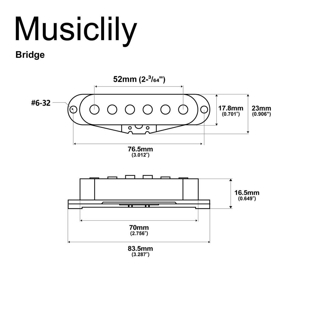 Musiclily Pro Staggered Alnico 5 Snímač pre kobylku pre Strat Elektrickú Krémový ST-TX Jedno cievkový Gitarový,