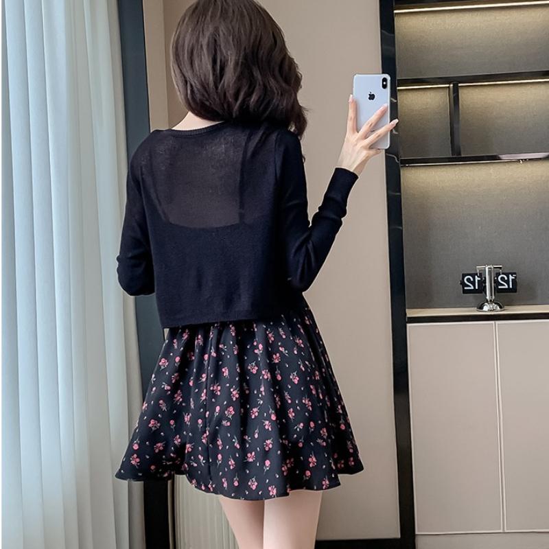 Beautiful Girl Black Floral Print Mini Dress Thin Strap Ruffle A Line Dress High-waist Slim Casual White Short Dress Summer Casual Beach Party Dress