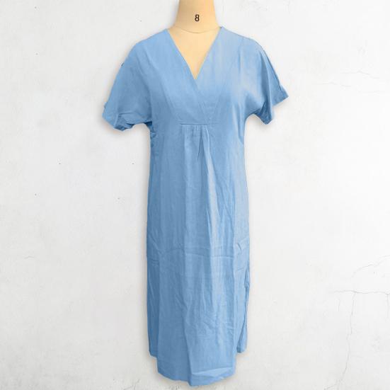 Volné dámské midi šaty Trendy oversized Pure Color Lady letní oděvní boty