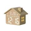 LED House Shape Digital Alarm Clock with Night Light Multi-Functional House Clocks Brightness Adjustment for Bedroom Living Room